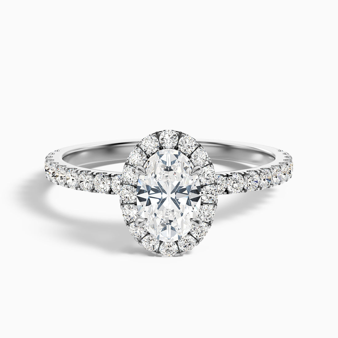 Jany 4.5 Carat Oval Halo Pave Lab Grown Diamond Ring in 925 Sterling Silver  DestGlow