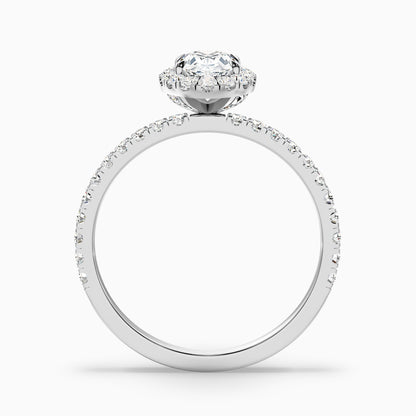 Jany 4.5 Carat Oval Halo Pave Lab Grown Diamond Ring in 10k Rose Gold  DestGlow