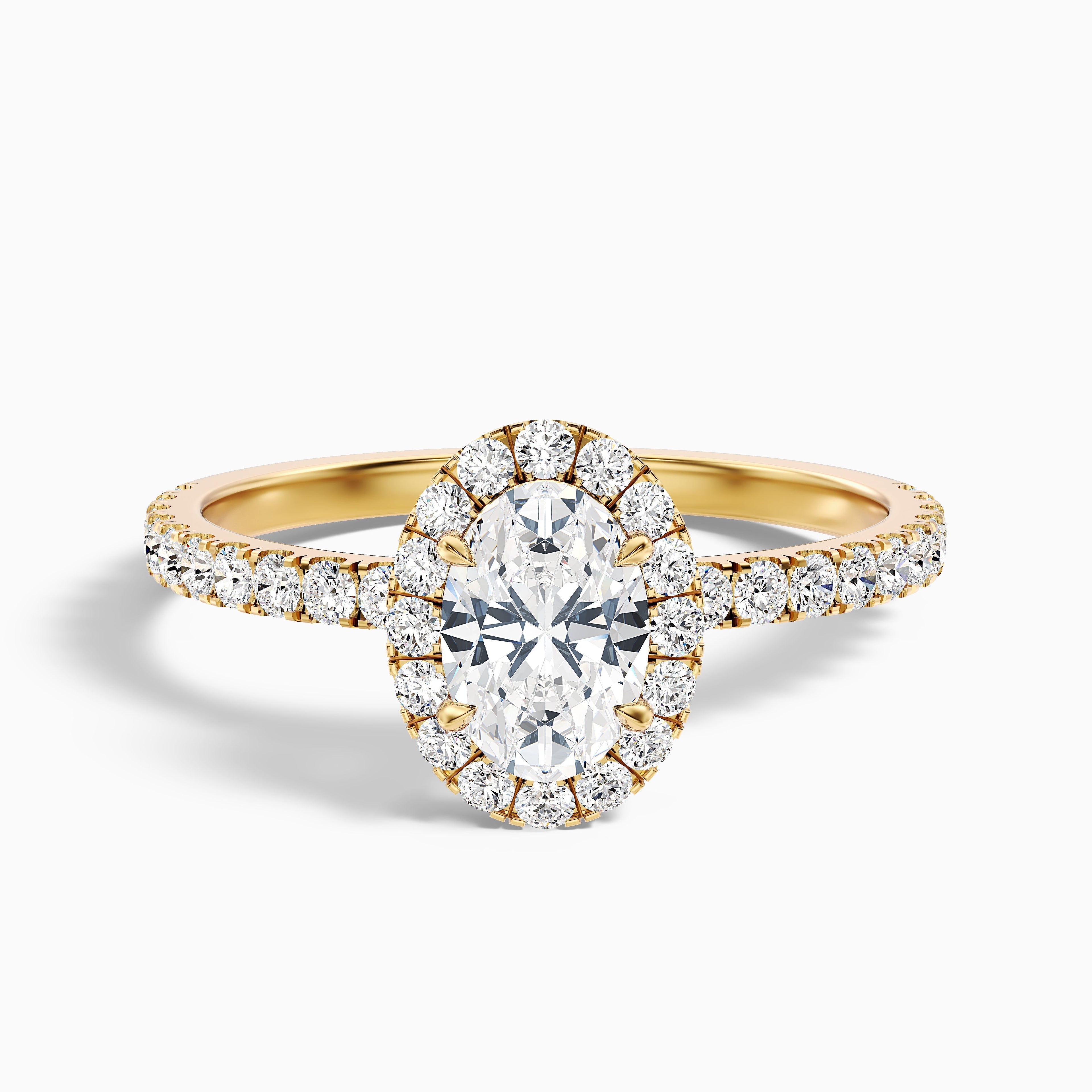 Jany 2.5 Carat Oval Halo Pave Lab Grown Diamond Ring in 18k Rose Gold  DestGlow