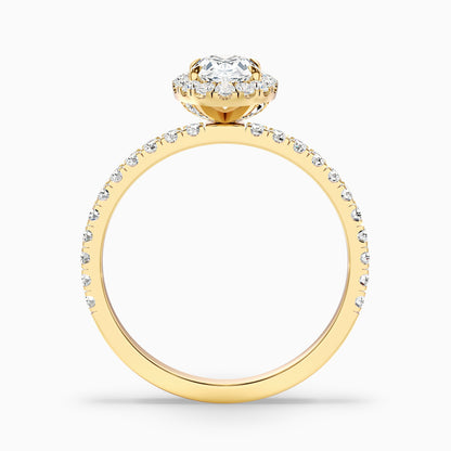 Jany 3 Carat Oval Halo Pave Lab Grown Diamond Ring in 14k White Gold
