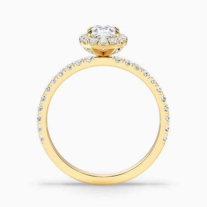 Grace 2.5 Carat Oval Halo Pave Moissanite Engagement Ring in 10k White Gold