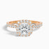 June 2 Carat Cushion Cut Halo Pave Lab Grown Diamond Ring in 10k Rose Gold  DestGlow