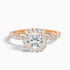 June 4.5 Carat Cushion Cut Halo Pave Lab Grown Diamond Ring in 10k Rose Gold  DestGlow