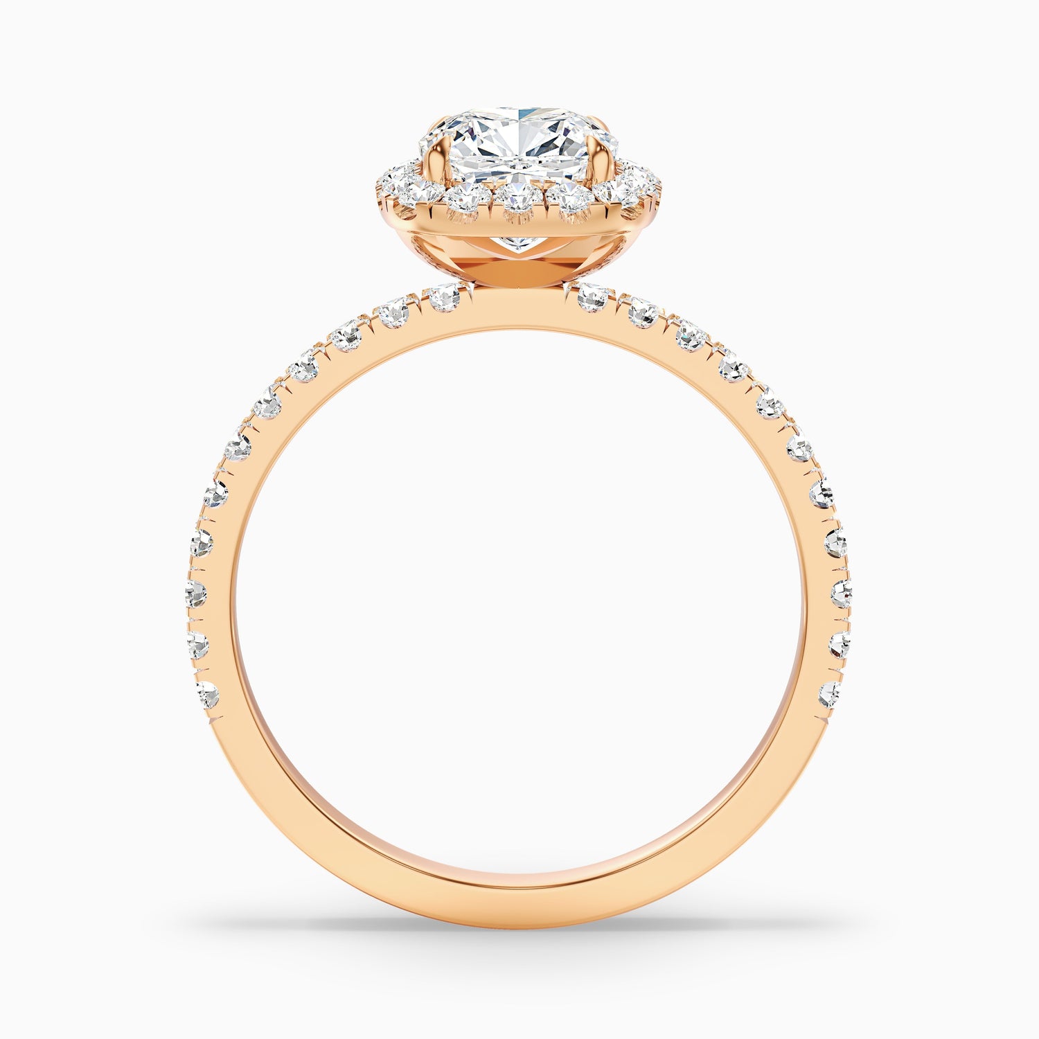 June 5 Carat Cushion Cut Halo Pave Lab Grown Diamond Ring in Platinum