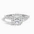 June 2.5 Carat Cushion Cut Halo Pave Lab Grown Diamond Ring in 18k White Gold  DestGlow