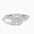June 2 Carat Cushion Cut Halo Pave Lab Grown Diamond Ring in 18k White Gold  DestGlow