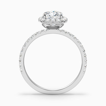 Gina 1.5 Carat Cushion Cut Halo Pave Moissanite Engagement Ring in 925 Sterling Silver