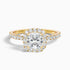 June 2.5 Carat Cushion Cut Halo Pave Lab Grown Diamond Ring in 14k Yellow Gold  DestGlow