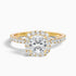 June 1.5 Carat Cushion Cut Halo Pave Lab Grown Diamond Ring in 18k Yellow Gold  DestGlow