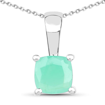 1.80 Carat Genuine Emerald, Glass Filled Ruby &amp; Glass Filled Sapphire .925 Sterling Silver Pendant by Bids.com
