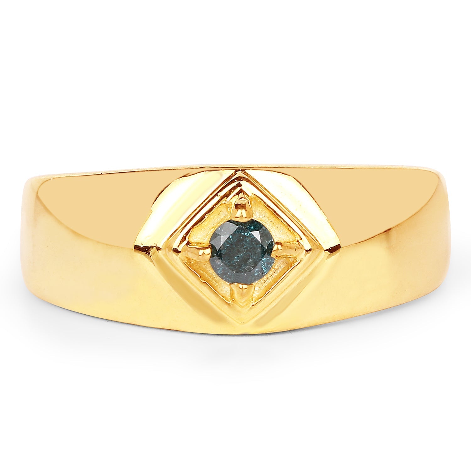 0.12 Carat Genuine Blue Diamond .925 Sterling Silver Ring by Bids.com