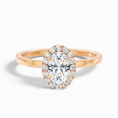 Cris 4.5 Carat Oval Halo Moissanite Engagement Ring in 10k White Gold