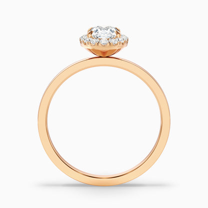 Julia 4 Carat Oval Halo Lab Grown Diamond Ring in 10k White Gold
