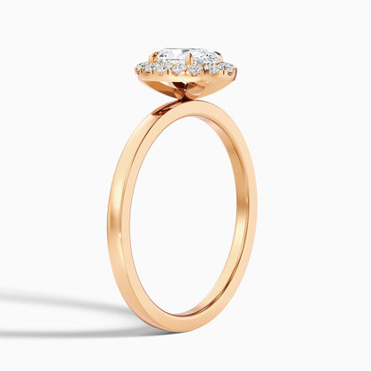 Julia 2 Carat Oval Halo Lab Grown Diamond Ring in 18k Rose Gold