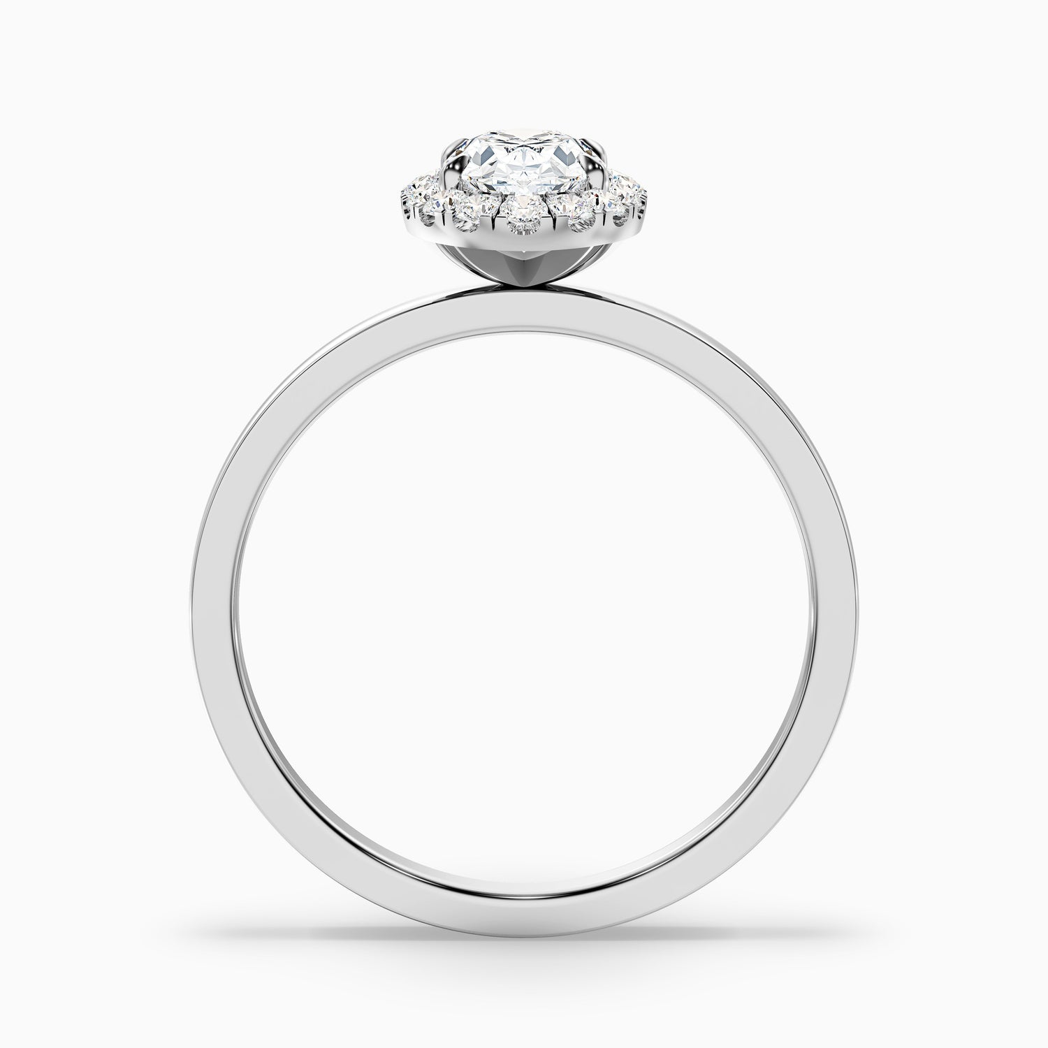 Julia 1 Carat Oval Halo Lab Grown Diamond Ring in Platinum
