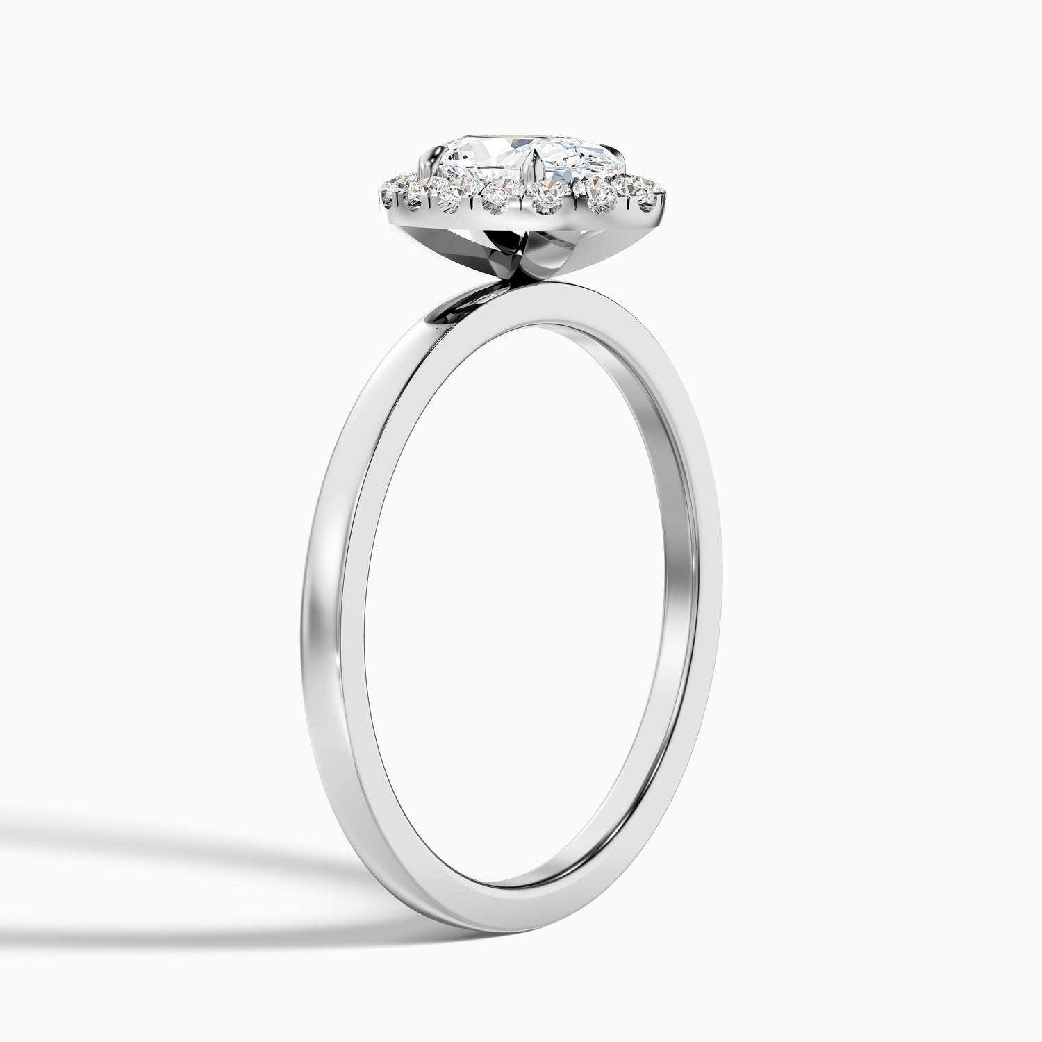 Julia 5 Carat Oval Halo Lab Grown Diamond Ring in 10k White Gold
