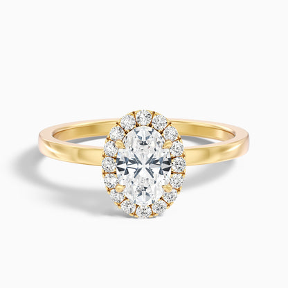 Julia 1.5 Carat Oval Halo Lab Grown Diamond Ring in 14k Rose Gold