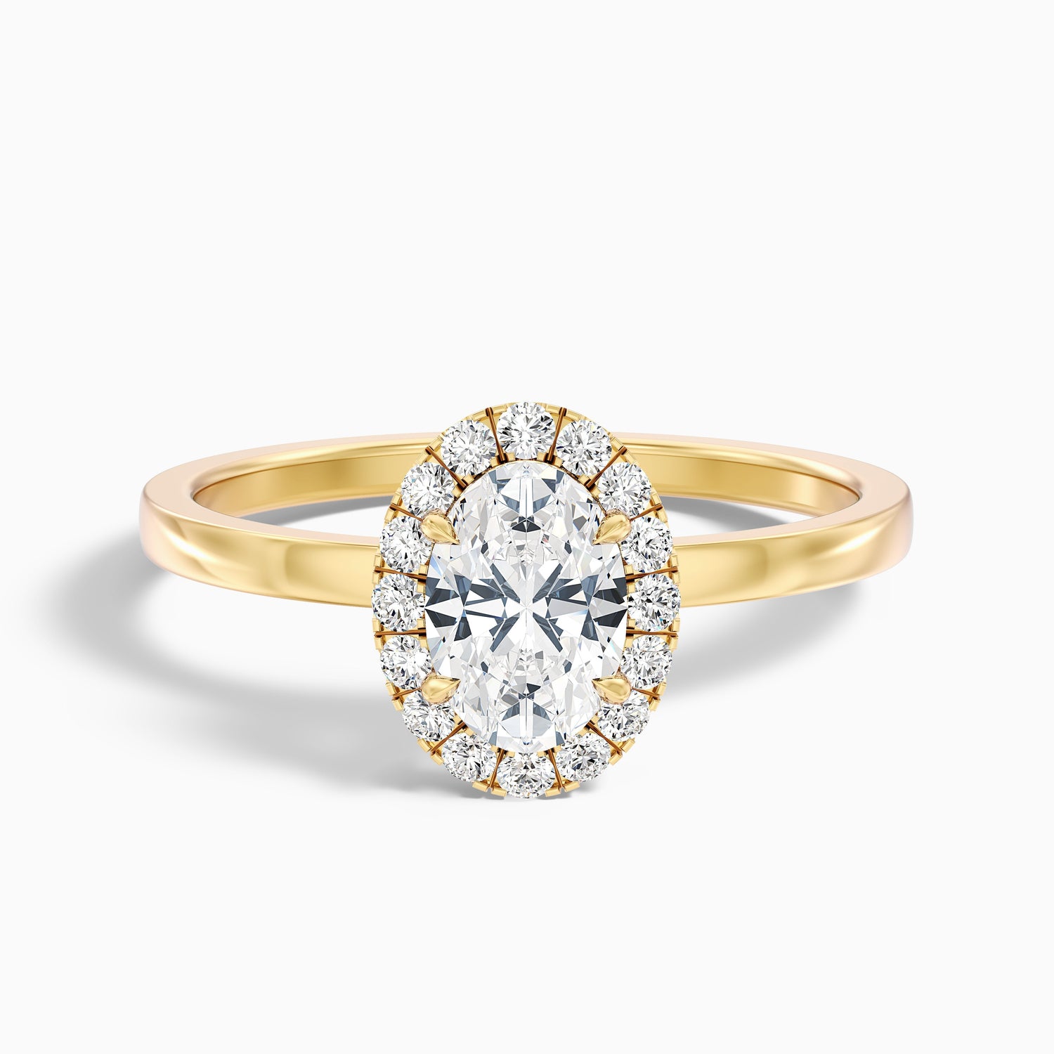 Julia 4.5 Carat Oval Halo Lab Grown Diamond Ring in 10k White Gold