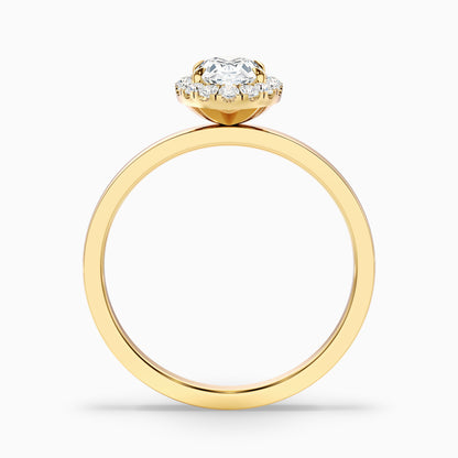 Cris 1 Carat Oval Halo Moissanite Engagement Ring in 10k White Gold