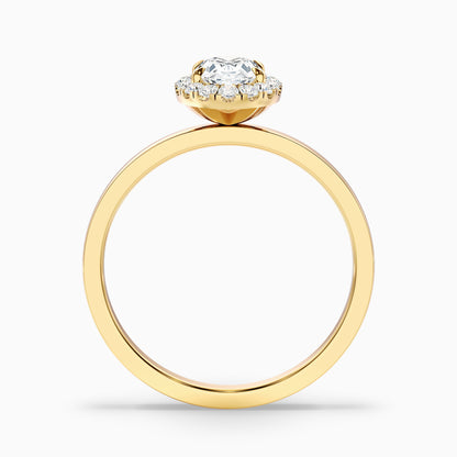 Julia 5 Carat Oval Halo Lab Grown Diamond Ring in 10k Yellow Gold