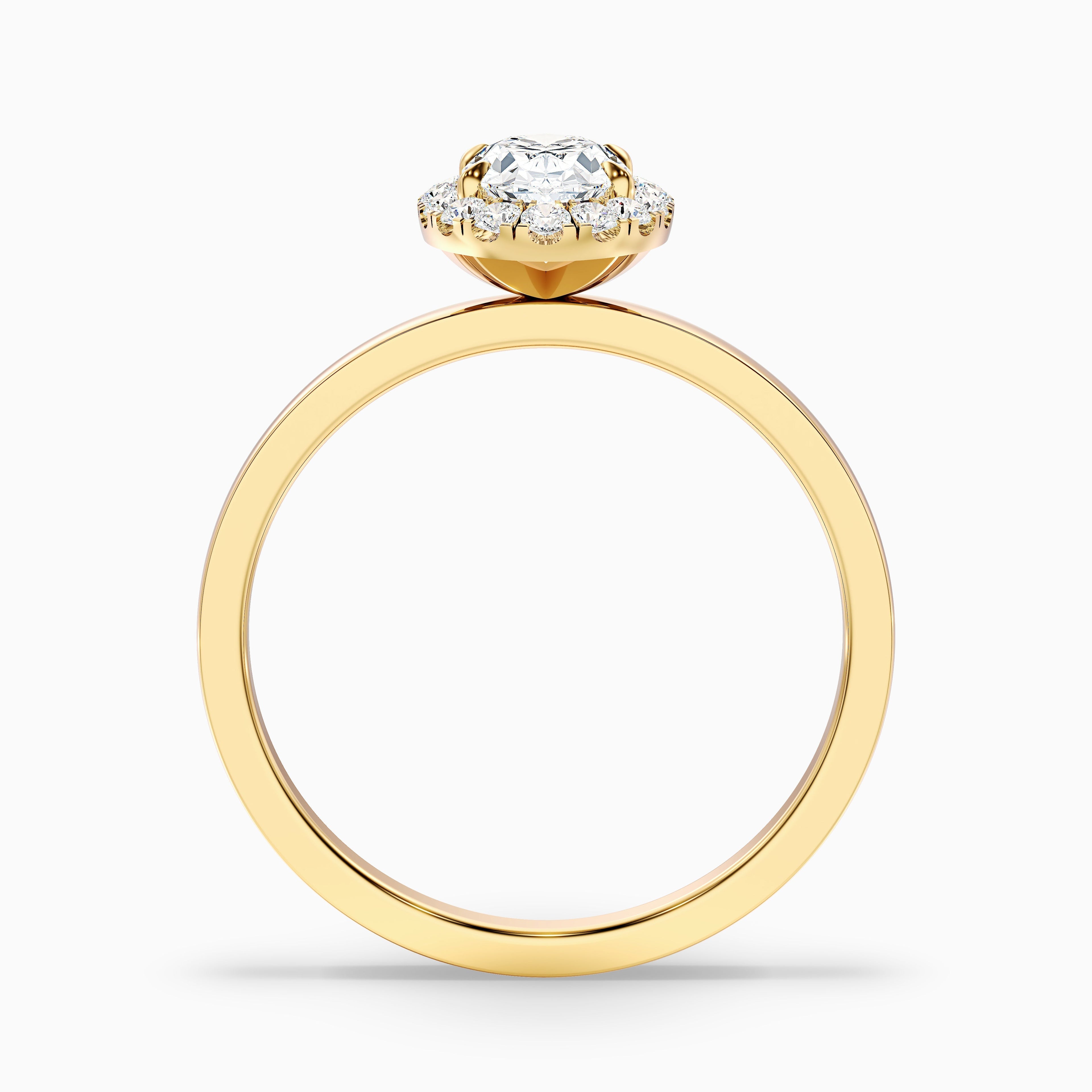 Julia 3.5 Carat Oval Halo Lab Grown Diamond Ring in 18k Rose Gold