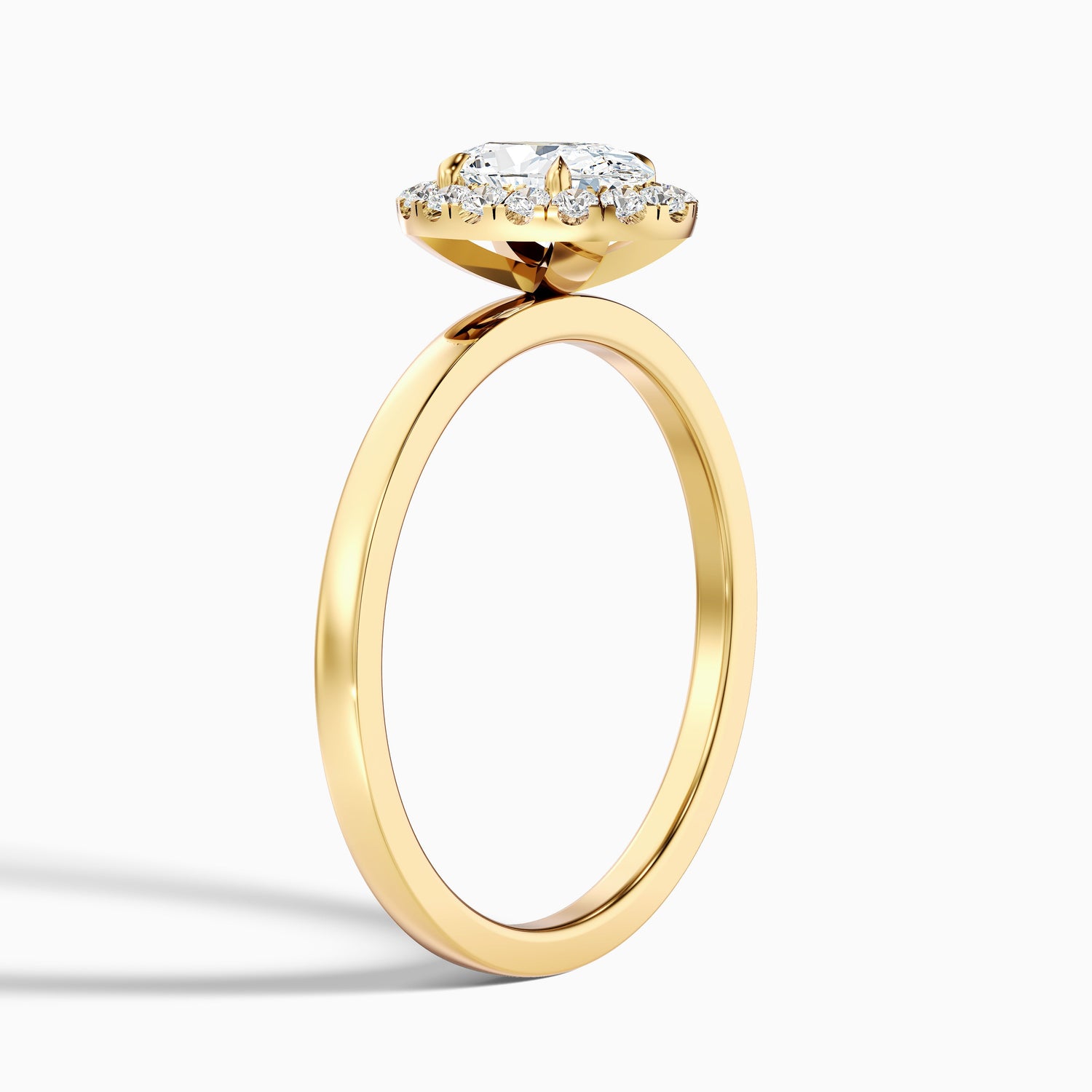 Julia 1 Carat Oval Halo Lab Grown Diamond Ring in 18k Yellow Gold