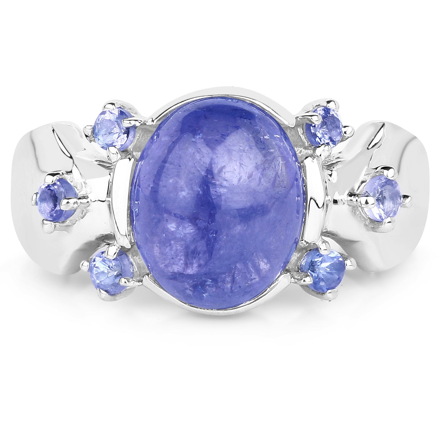 3.76 Carat Genuine Tanzanite .925 Sterling Silver Ring by Bids.com