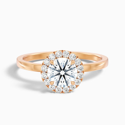 Cora 4 Carat Round Halo Moissanite Engagement Ring in 18k White Gold