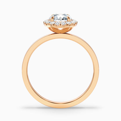 Cora 4 Carat Round Halo Moissanite Engagement Ring in 18k White Gold
