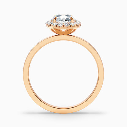 Cora 3 Carat Round Halo Moissanite Engagement Ring in 18k White Gold