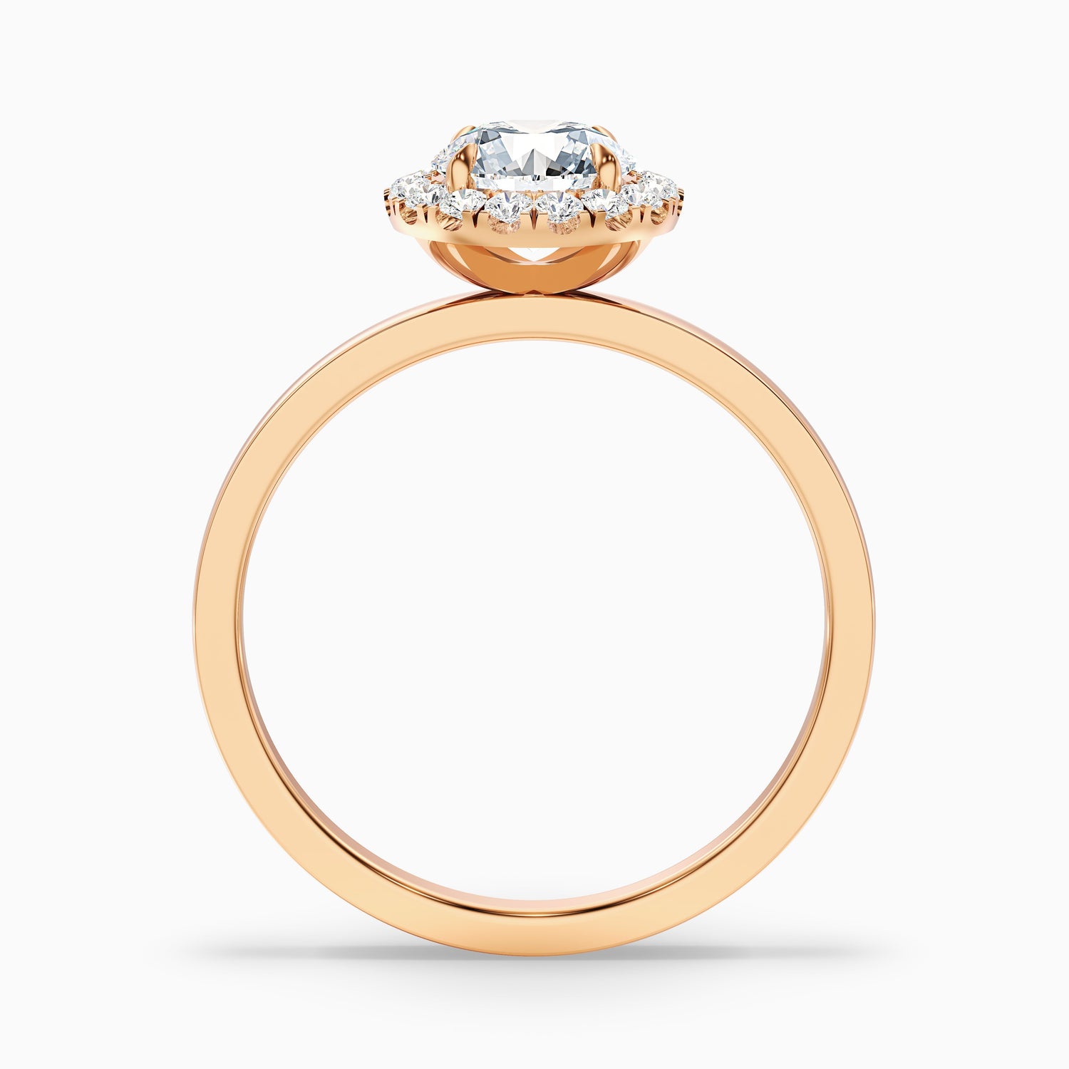 Kara 2.5 Carat Round Halo Lab Grown Diamond Ring in 18k Rose Gold
