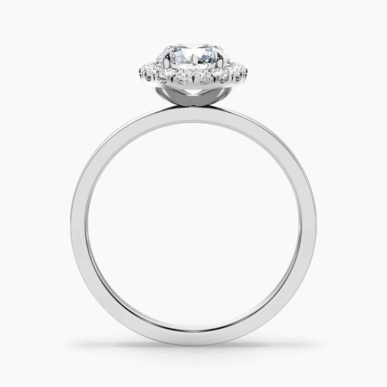 Cora 4 Carat Round Halo Moissanite Engagement Ring in Platinum
