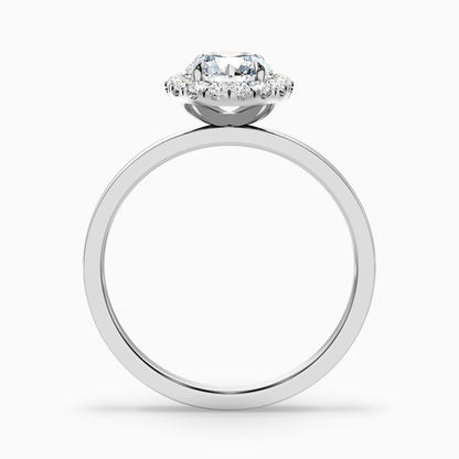 Cora 4 Carat Round Halo Moissanite Engagement Ring in 14k White Gold