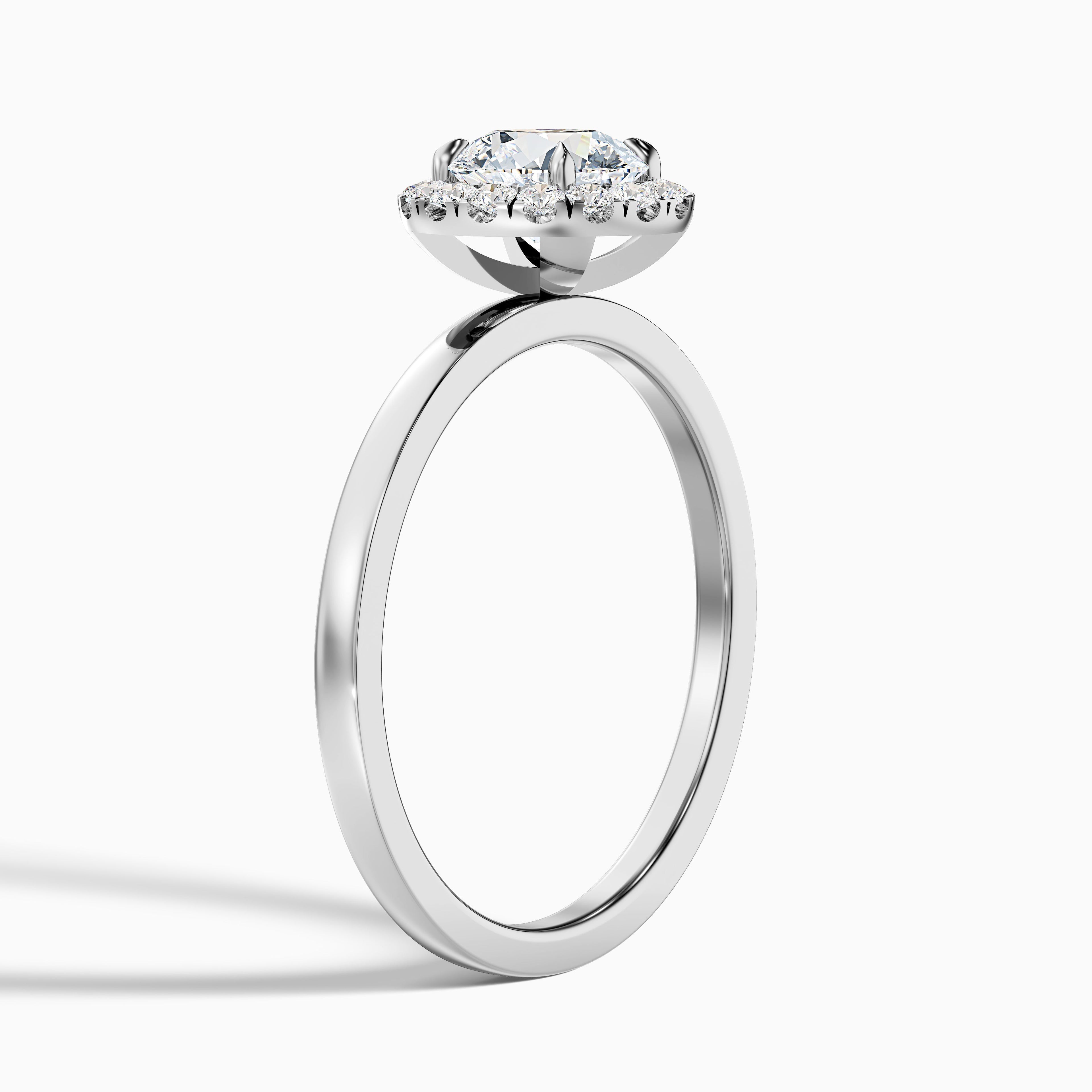 Cora 4.5 Carat Round Halo Moissanite Engagement Ring in 10k White Gold