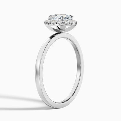 Kara 2.5 Carat Round Halo Lab Grown Diamond Ring in 18k White Gold