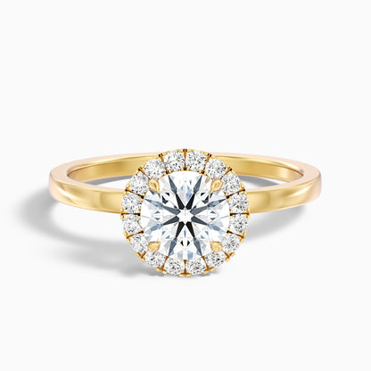 Kara 1 Carat Round Halo Lab Grown Diamond Ring in 14k Rose Gold