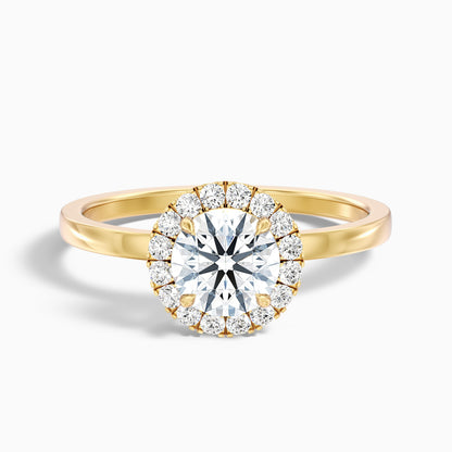 Cora 2 Carat Round Halo Moissanite Engagement Ring in 10k Rose Gold