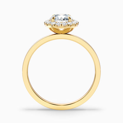 Kara 3.5 Carat Round Halo Lab Grown Diamond Ring in 18k Yellow Gold  DestGlow