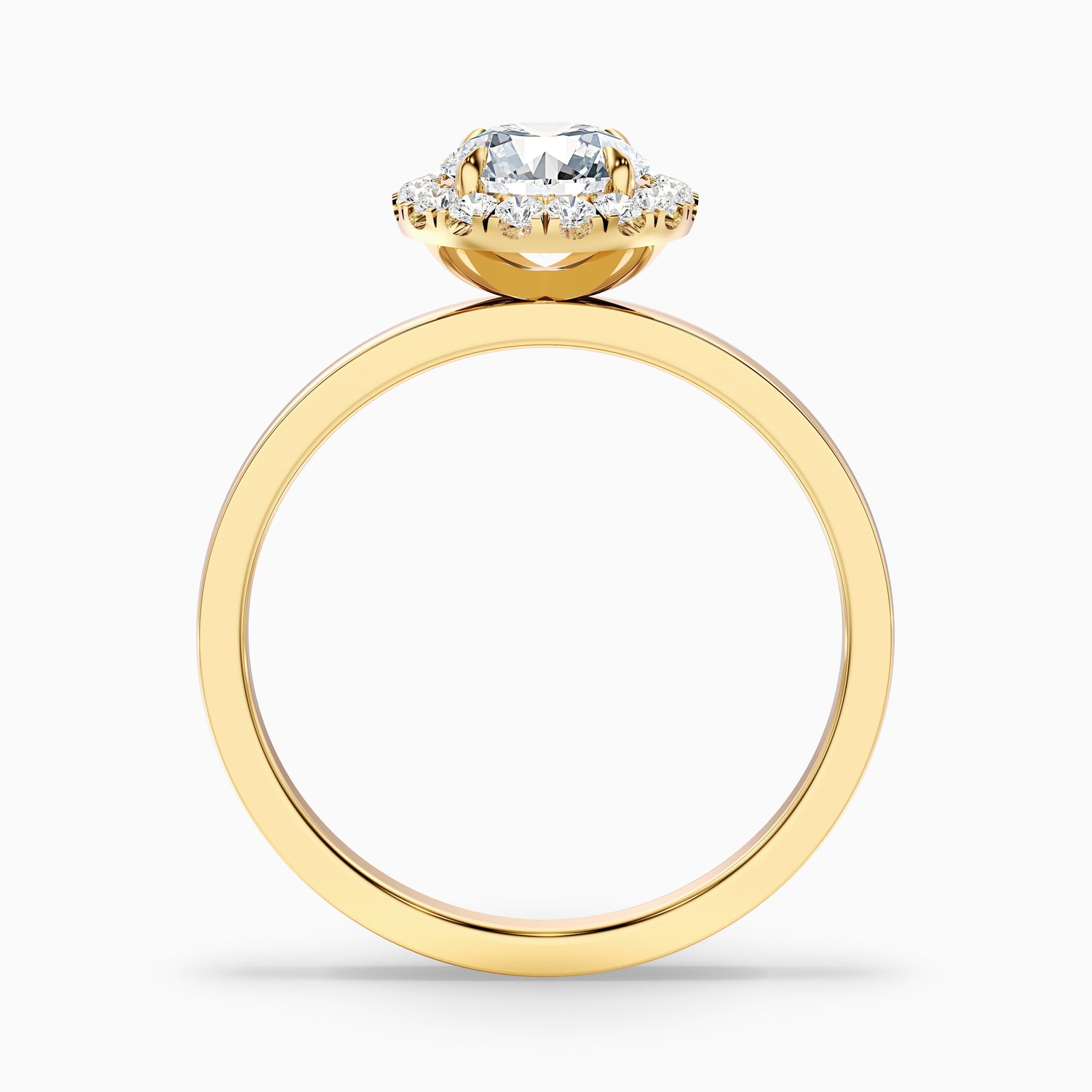 Kara 2 Carat Round Halo Lab Grown Diamond Ring in 10k Yellow Gold