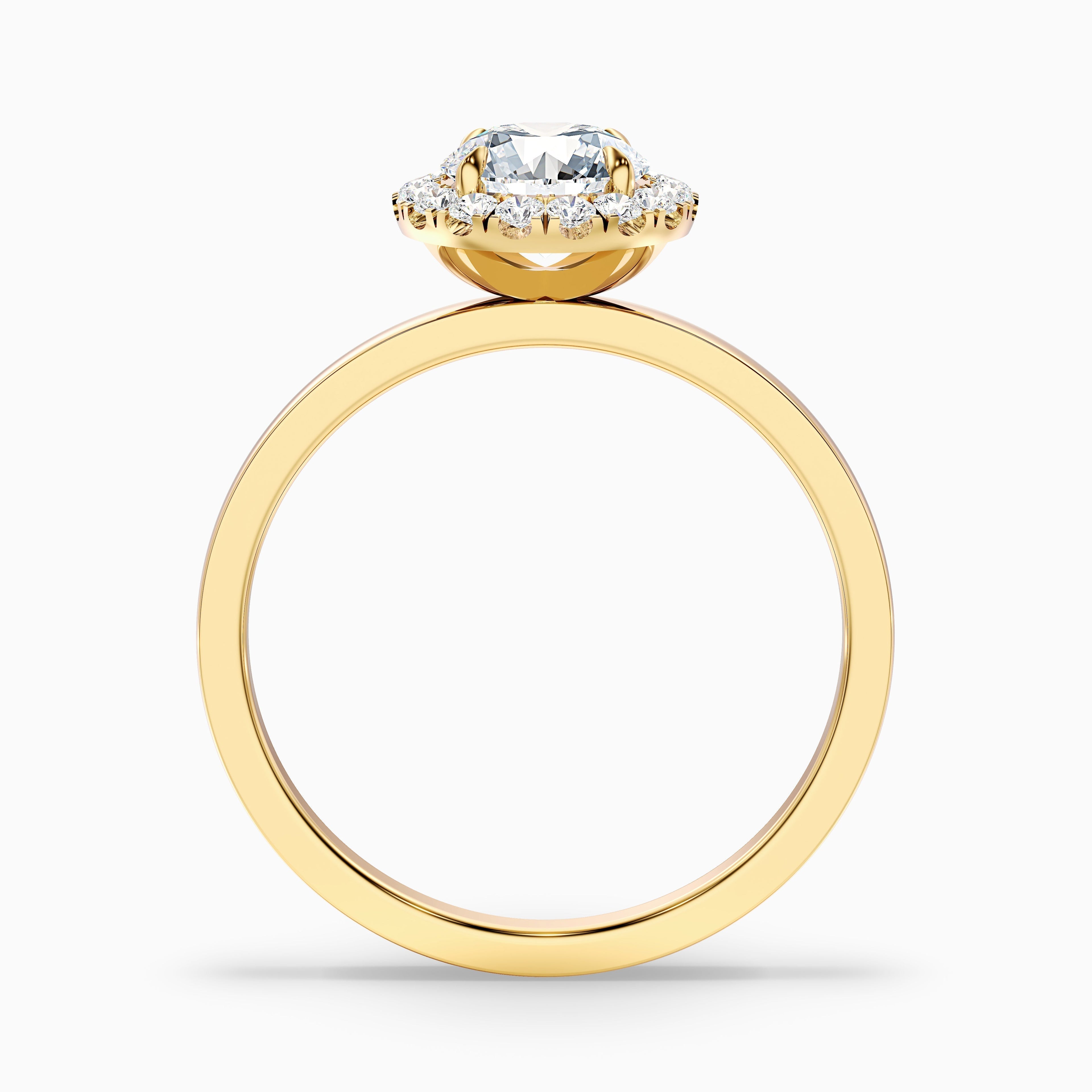 Cora 3.5 Carat Round Halo Moissanite Engagement Ring in 925 Sterling Silver