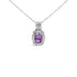 .925 Sterling Silver 9x7mm Oval Purple Amethyst and Round Diamond Accent Fashion Drop Pendant 18 Inch Necklace (I-J Color, I1-I2 Clarity) by Bids.com