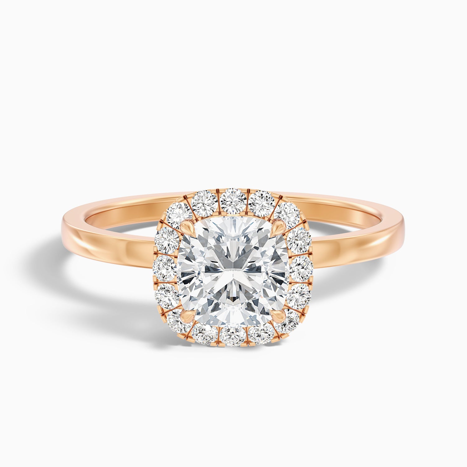 Nora 5 Carat Cushion Cut Halo Lab Grown Diamond Ring in 14k White Gold