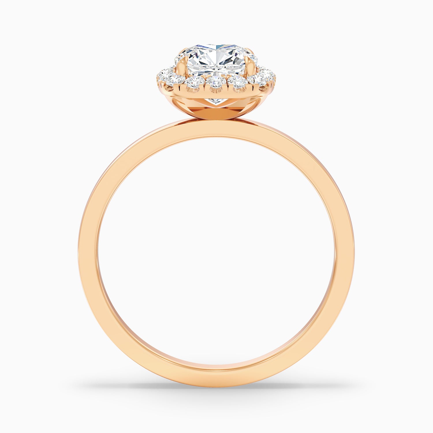 Nora 4 Carat Cushion Cut Halo Lab Grown Diamond Ring in 14k Rose Gold