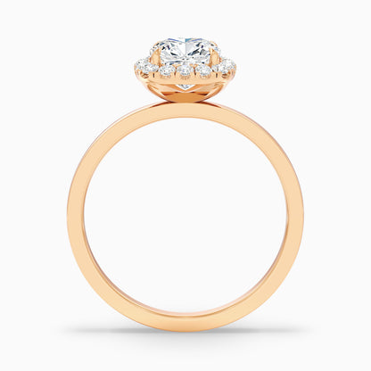 Nora 4 Carat Cushion Cut Halo Lab Grown Diamond Ring in 14k Rose Gold