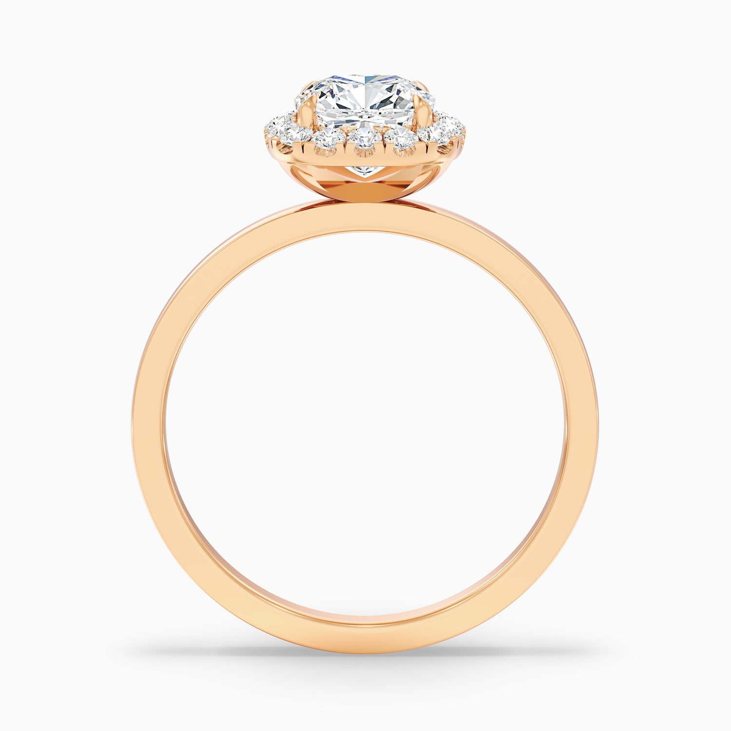 Claire 5.5 Carat Cushion Cut Halo Moissanite Engagement Ring in 14k Rose Gold