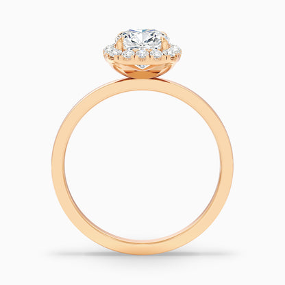 Claire 5.5 Carat Cushion Cut Halo Moissanite Engagement Ring in 14k Rose Gold