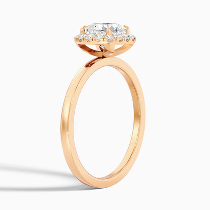 Nora 3.5 Carat Cushion Cut Halo Lab Grown Diamond Ring in 14k Rose Gold