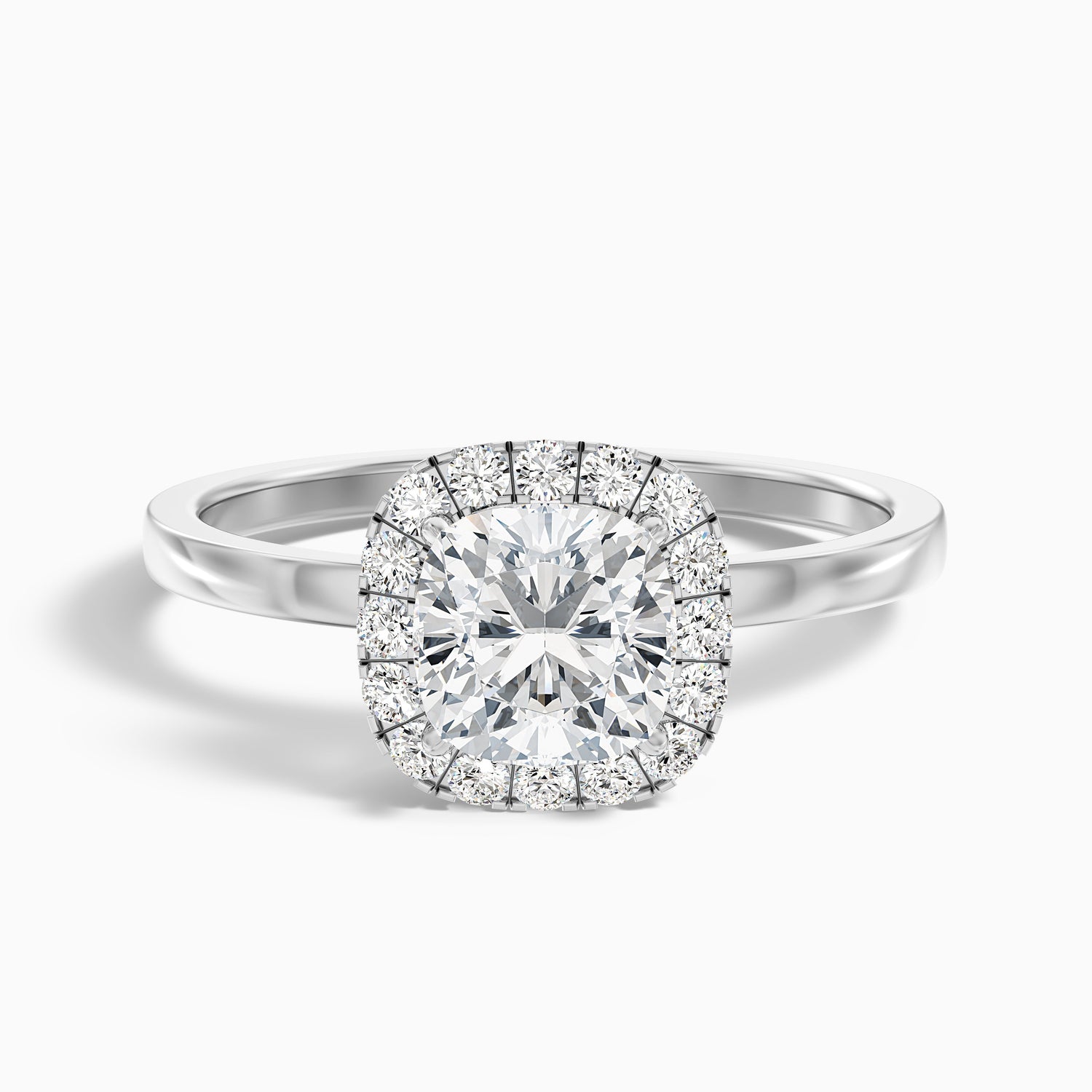 Nora 1 Carat Cushion Cut Halo Lab Grown Diamond Ring in 14k Rose Gold