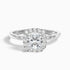 Nora 4.5 Carat Cushion Cut Halo Lab Grown Diamond Ring in 18k White Gold  DestGlow