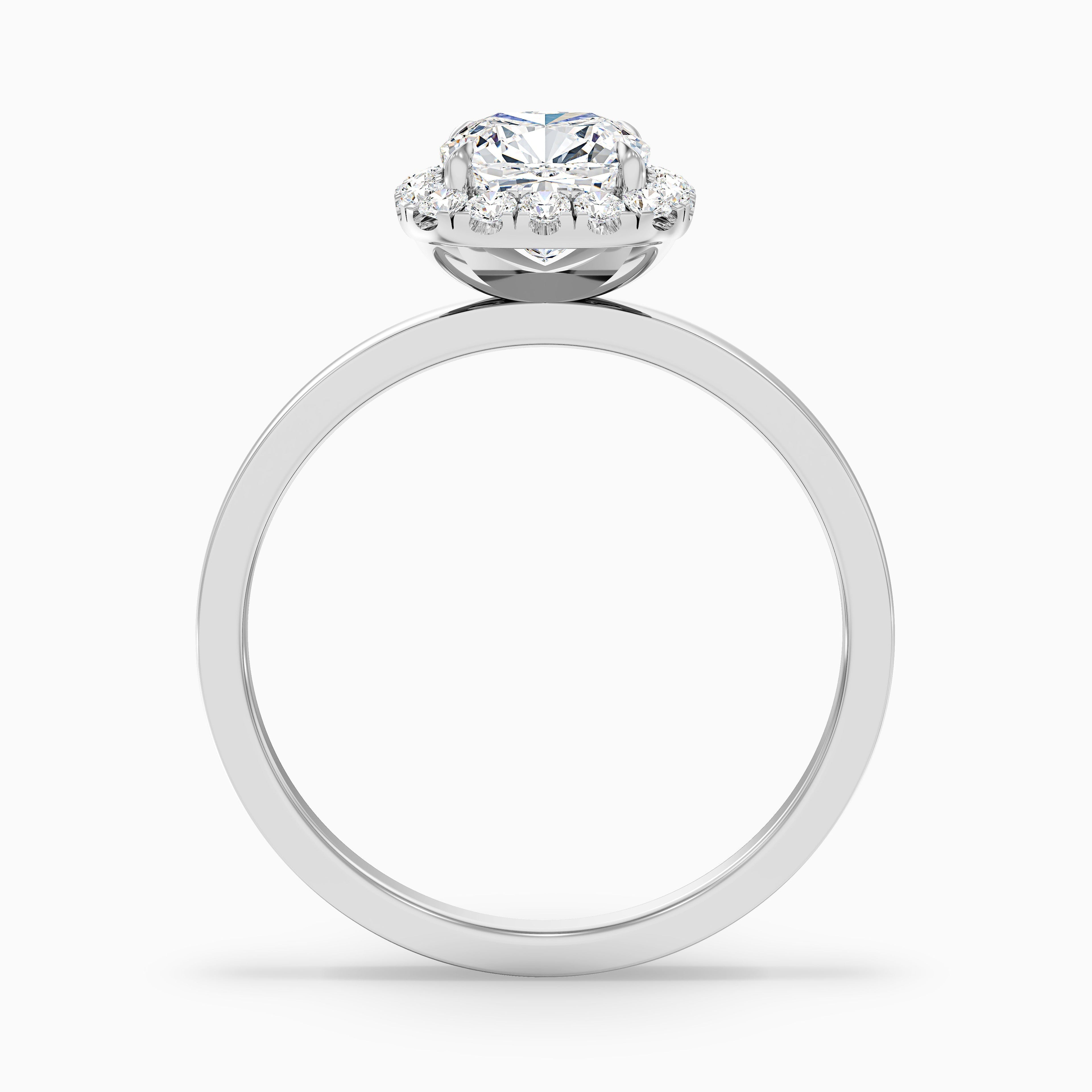 Nora 1 Carat Cushion Cut Halo Lab Grown Diamond Ring in 10k Rose Gold